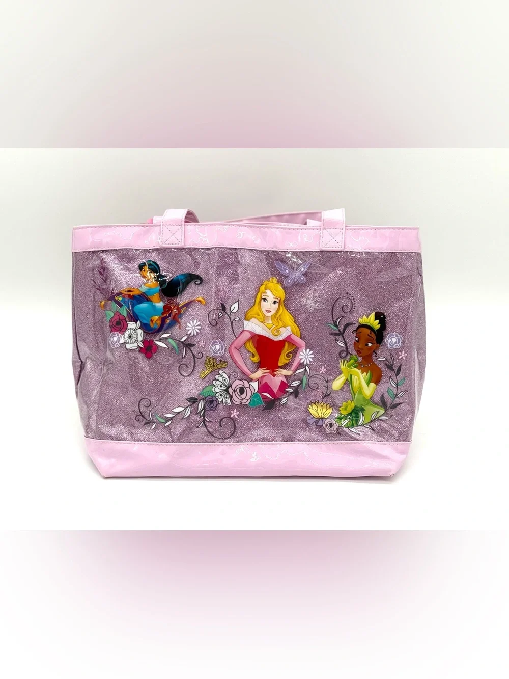 GUC Disney Store Princesses Glittery PVC Swim / Beach / Pool Bag in Purple